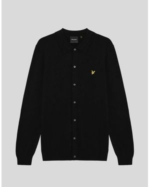 Lyle & Scott Cotton Merino Knitted Shirt - Black