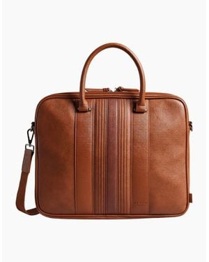 Ted Baker Never Striped Pu Document Bag - Brown