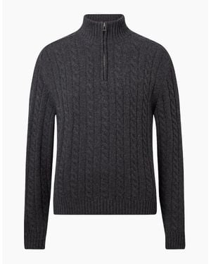 Belstaff Westport Quarter Zip Charcoal Melange - Blue