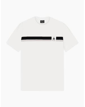 ARMANI EXCHANGE Slim Fit Stripe Logo T-Shirt - White