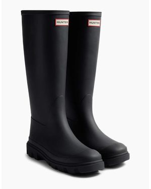 HUNTER Downpour Tall Rubber Wellington Boots - Black