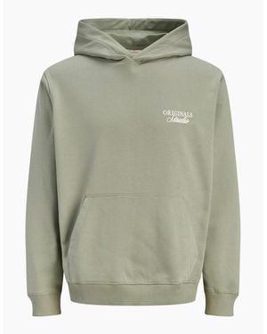 Jack & Jones Overhead Hoodie Light Brushed With A Soft Inside Finish Seagrass - Green