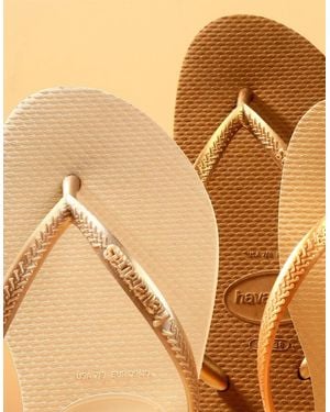 Havaianas Hav. Slim Dark Metal Acoused Flip Flops - Natural