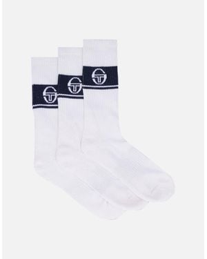 Sergio Tacchini Koos 3 Pack Sport Crew Socks/Maritime - White