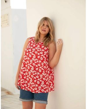 Live Unlimited London Floral Print Vest - Red