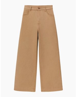 Ro&zo Petite Camel Wide Leg Jeans - Natural