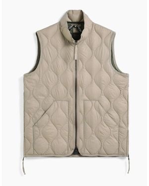 Taion Military High Neck Soft Shell Down Vest - Natural