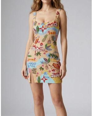 Oceanus Havana Beaded Mini Dress - Yellow