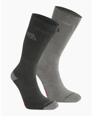 Craghoppers Nosilife Travel Socks 2Pk Pepper Mid - Grey