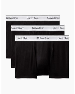 Calvin Klein 3 Pack Icon Cotton Stretch Relaxed Fit Trunk - Black