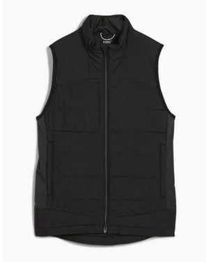 PUMA Kyley Quilted Long Sleeve Performance Polo Shirt - Black