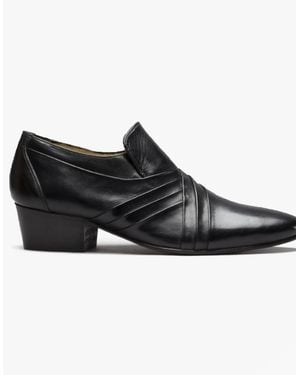 Club Cubano Luigi Leather Cuban Heel Shoes - Black