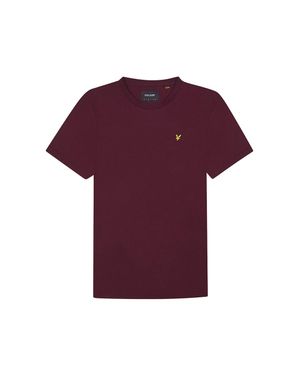 Lyle & Scott Lyle & Scott Plain Burgundy T-Shirt - Purple