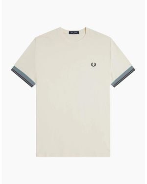 Fred Perry Twin Tipped Cuff T-Shirt - White