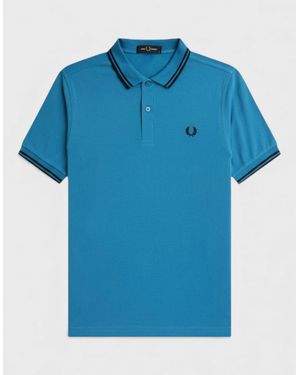 Fred Perry Twin Tipped Polo Shirt Runaway Ocean - Blue