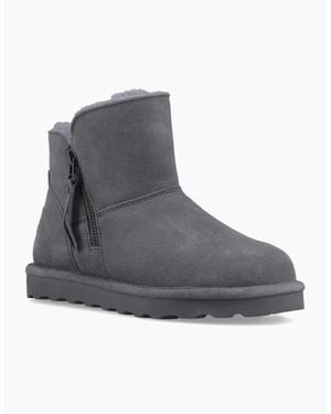 BEARPAW Magnolia Suede Winter Ankle Boots - Grey
