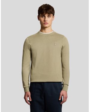 Lyle & Scott Superfine Cotton Crew Neck Jumper - Green