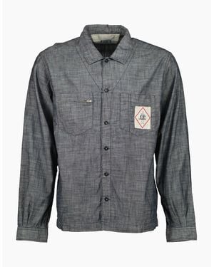 C.P. Company Chambray Logo Patch Shirt - Grey