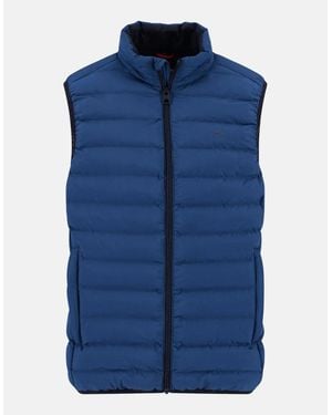 Fynch-Hatton Stand Collar Light Weight Vest Harbour - Blue