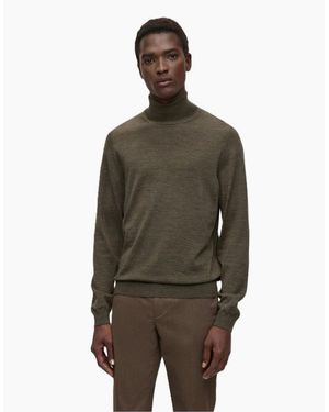 BOSS Turtle Neck Long Sleeve Jumper - Brown