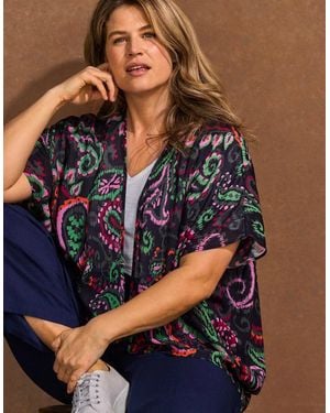 Live Unlimited London Paisley Print Batwing Cover Up - Blue
