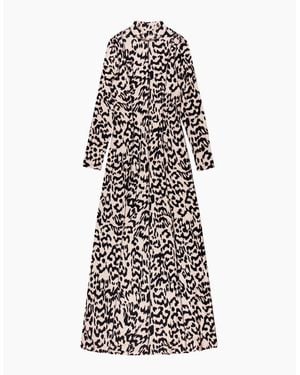 Ro&zo Petite Leopard-Print Jersey Turtleneck Maxi Dress - White