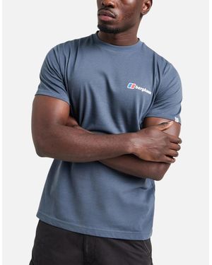 Berghaus Pinnacle Point T Shirt Mountain Fade Back Graphic - Blue