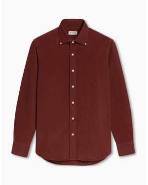 Boglioli Burgundy Corduroy Brushed Cotton Shirt - Red