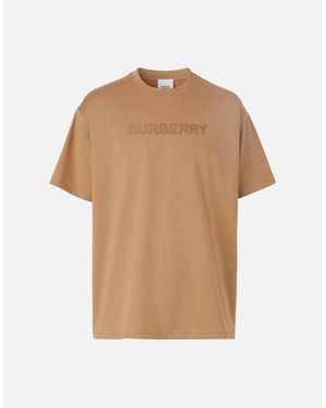 Burberry Harriston Logo Print T-Shirt Camel - Natural
