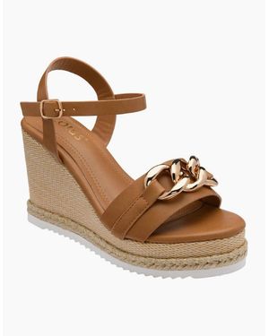 Lotus Bermuda Wedge Sandals - Brown
