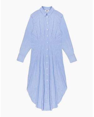 Ro&zo Petite Striped Midi Shirt Dress - Blue