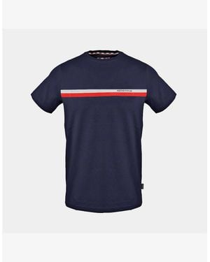 Aquascutum Printed Logo Crew Neck Short Sleeve T-Shirt - Blue