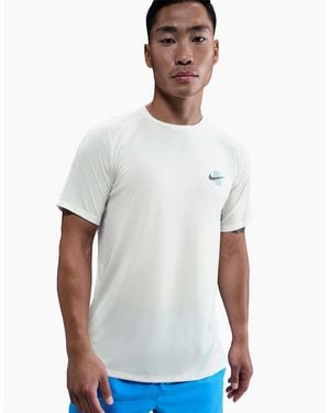 Nike Text Graphic Crew Neck Short Sleeve Jersey Competition T-Shirt - White