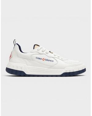 CASABLANCA Logo Leather Court Trainer - White