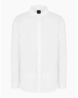 ARMANI EXCHANGE Linen Long Sleeve Shirt - White