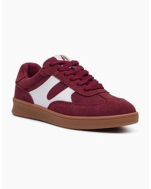 Hush Puppies Maura Suede Bordeaux Trainers - Red