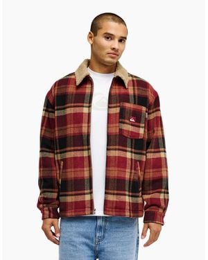Quiksilver Dna Sherpa Fleece Lined Shacket - Red