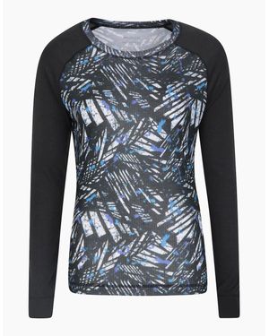 Mountain Warehouse Ladies Talus Printed Thermal Top - Blue