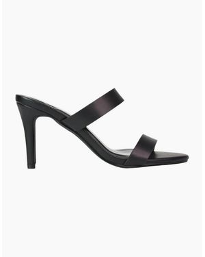 XY London Ladies Wolf Double Strap Mule Sandals - Black