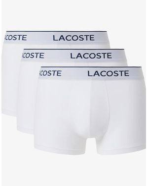 Lacoste 3-Pack Stretch Cotton Trunks - White