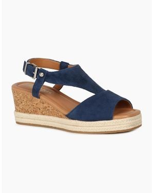 Lotus Madalene Wedge Heel Sandals - Blue