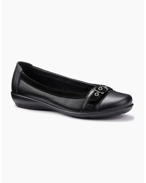Hotter Sparrow Wide Fit Court Shoes - Black