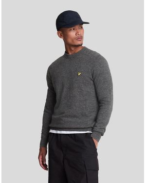 Lyle & Scott Lambswool Blend Crew Neck Jumper - Grey