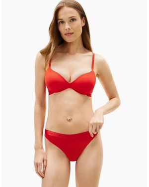 Tommy Hilfiger Repeat Logo Wireless Push-Up Bra, Fireworks - Red