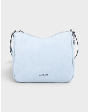 Michael Kors Logo Crossbody Bag Suede Pale Ocean - Blue