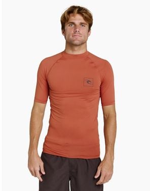 Rip Curl Rip Curl Streamline Upf Short Sleeve Rash Vest - Red