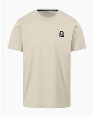 Sandbanks Mercerised Badge T-Shirt S1-26 Stone - White