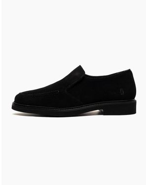 Hush Puppies Earl Suede Leather Slip On Shoes - Black