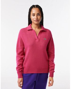 Lacoste Crocodile Logo Collared Neck Long Sleeve Jumper