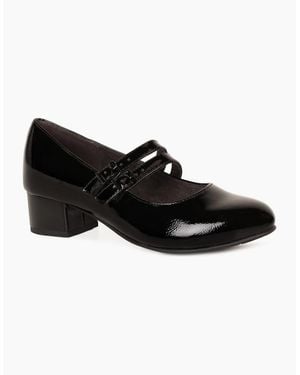 Softline Boston Mary Jane Court Shoes - Black